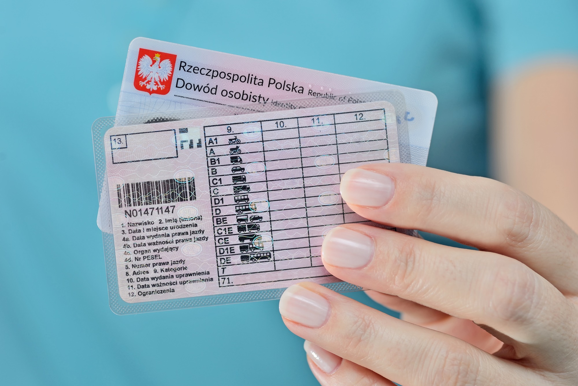 Polski dokument prawa jazdy oraz dowód osobisty